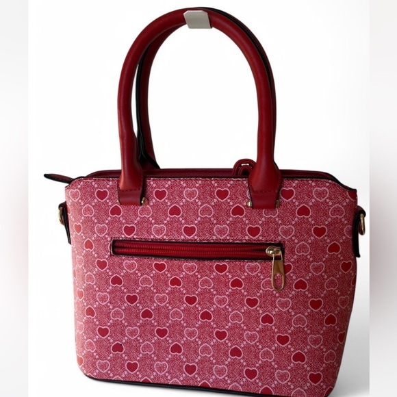 Red Heart Pattern Handbag - Picture 4 of 7